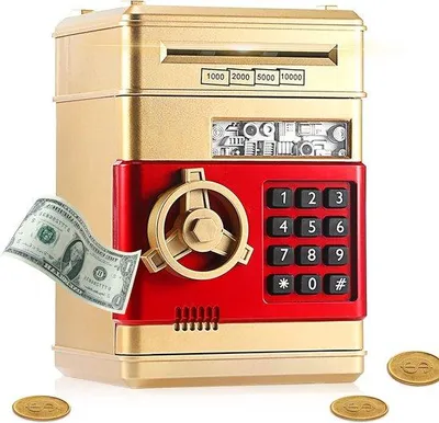 Obrázek produktu pro Dětská elektronická pokladnička s ochranou heslem – velká elektronická pokladnička – bezpečný automat pro děti