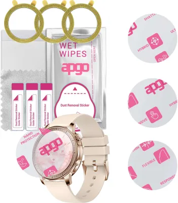 Produktbild von apgo 3 Stück Schutzglas, klar, kompatibel mit Colmi V65 Smartwatch, Hybrid 8H, Ersatz für Hartglas, Displayschutzglas, Bildschirmschutz, Displayschutz, kratzfest