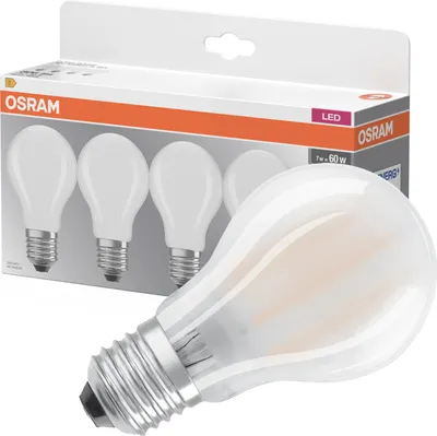 Obrázok produktu pre Osram 4-pack E27 LED žiarovka 6,5W 806Lm teplá biela ako 60W žiarovka 4099854193484