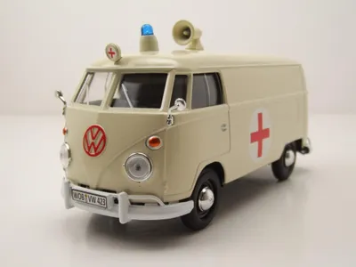 Produktbild von Motormax 79565 VW T1 Bus Kasten Rotes Kreuz Ambulanz creme 1:24