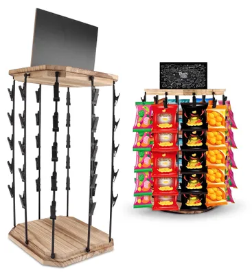 Snack-Präsentationsständer, 5 Etagen, 40 Clips, 360° drehbar