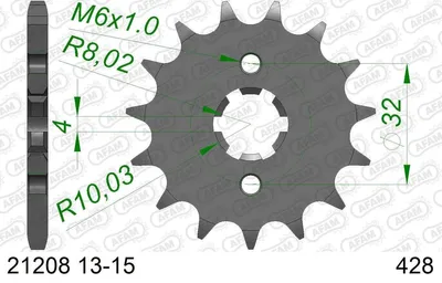 Produktbild von AFAM Kettenritzel 21208-14 Vorne für YAMAHA MOTORCYCLES MT Stahl