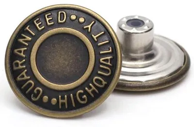 Produktbild von Geschnürte Knöpfe für Jeans, 20 mm, ohne Nähen, 12 Stück, Bronze