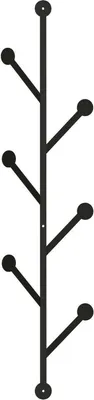 Produktbild von Garderobe/Kleiderbügel Dpasin, Kleiderhalter, Wand-Kleiderständer-Struktur, Wandgarderobe, 22x5h94 cm, Schwarz