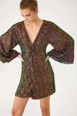 Produktbild von Pailletten-Minikleid, Mix Color, M