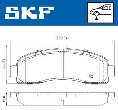 Produktbild von SKF Bremsbeläge Satz Vorne Bremsklötze für NISSAN MICRA II (K11) VKBP 80492