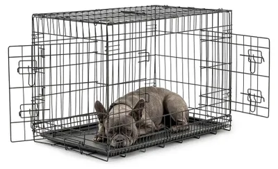 Immagine prodotto di Gabbia per cani Gabbia per trasporto Nero - L 76 x 49 x 56 cm - Con divisorio