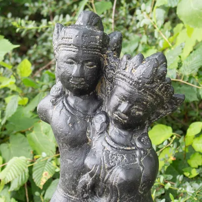 Produktbild von Rama Sita Figur Skulptur Stein Gott Buddha Statue Lavasand Bali Garten Deko ca. 40 cm