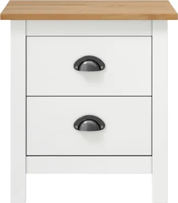 Obrázok produktu pre vidaXL Nočný stolík Hill 2 ks. Biely 46x35x49,5 cm Masívne borovicové drevo