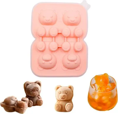Produktbild von Teddybär Eiswürfelform aus Silikon mit abnehmbarem Deckel