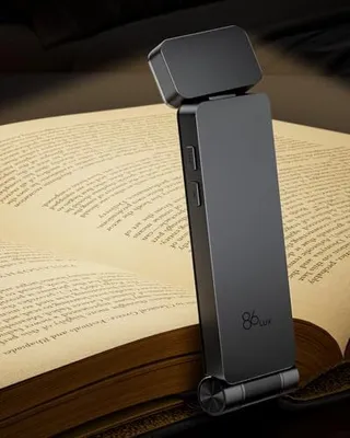 Produktbild von 86LUX Reading Lamp Book Clamp, wiederaufladbar im Bett, ultraleichte LED -Klemme 3 Bernsteinfarben kontinuierliche Dimm -Nachtliebhaber, Kinder, Grau
