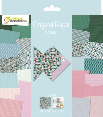 Produktbild von Avenue Mandarine 3x Origami Papier Scales, 60 Bl 20x20 cm, 70g Mehrfarbig OR511C