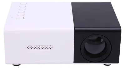 Zdjęcie produktu dla Przenośny projektor 1080p HD do kina domowego na świeżym powietrzu, obsługujący USB, AV, karty pamięci i interfejs multimedialny HD dla telefonów i laptopów, czarno-biały, wtyczka UE