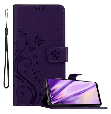 Produktbild von Cadorabo Hülle für Samsung Galaxy A31 Schutz Hülle in Lila Schutzhülle Handy Hülle Etui Case Blumen Flower