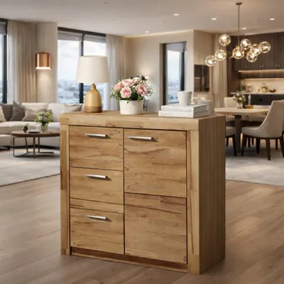 Produktbild von Kommode 91 x 42 x 86 Sideboard Kernbuche teilmassiv Anrichte #4523