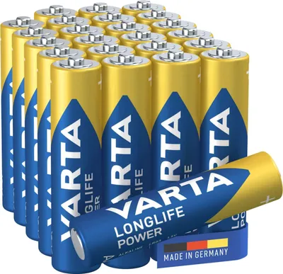 Produktbild von Varta AAA, LR03, 1.5V, Alkali, Zylindrische, 1,5V, 4,45 cm, 1,05 cm, 24 Batterien