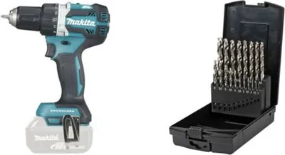 Produktbild von Makita Akku-Bohrschrauber DDF484Z Solo mit 19-teiligem Spiralbohrer-Set
