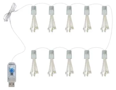 Produktbild von LED-Lichterkette, flexible Kupferdraht-Lichterkette, USB-betriebene Beleuchtung, Fernbedienung, 8 Modi, 6 Helligkeitsstufen, Timer-Funktion für Feste