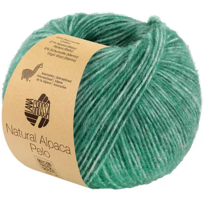 Produktbild von Lana Grossa NATURAL ALPACA PELO 50 g flauschige Netzgarnstruktur gefüllt mit Baby-Alpakafasern 125 m Farbe 025 - Petrol meliert