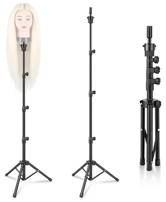 Produktbild von Perücken-Ständer Perückenstativ Kopfständer - Höhenverstellbar - 59 bis 140 cm - 360° drehbar - Mit Stativ