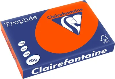 Image de Papier pour photocopieuse Trophee A3 80 g/m², lot de 5 x 500 feuilles, rouge brique