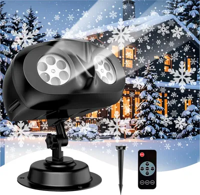 Produktbild von Weihnachtsprojektionslichter, LED-Laserlichter in Schneeflockenform für drinnen und draußen, Weihnachtsbeleuchtung für den Außenbereich