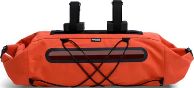 Produktbild von Wasserdichte Bikepacking Lenkertasche Orange 7L mit Rollverschluss, 16x16x44 cm