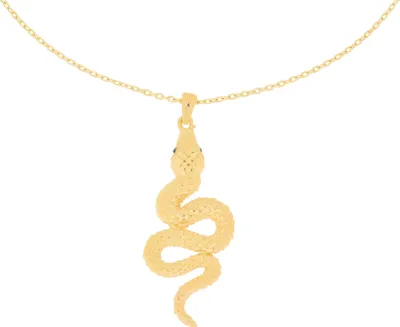 Produktbild von 585er Gelbgold Kette mit Schlange Anhänger Halskette Collier 14K