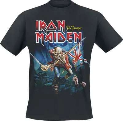 Produktbild von Iron Maiden T-Shirt Herren POM Trooper Eddie Large Eyes schwarz L