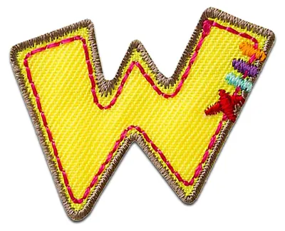 Produktbild von Buchstabe W 4 x 3.1 cm: Alphabet Buchstabe Einzeln Auswählbar - Aufnäher, Bügelbild, Aufbügler, Applikationen, Patches, Flicken, Zum Aufbügeln