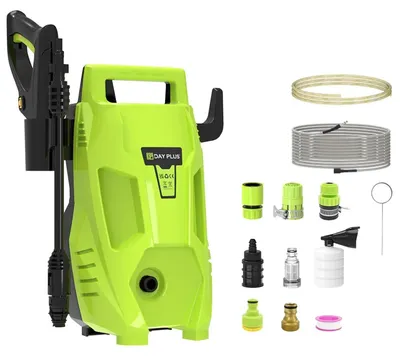 Obrázok produktu pre Vysokotlakový čistič - Elektrický, 55 bar - Motor 1000–1299 W - Prietok 5 l/min - Hadica 7 m - Napájací kábel 5,5 m - Nastaviteľná tryska - Vhodný pre auto a záhradu