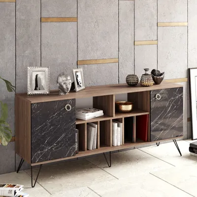 Produktbild von Skye Decor, Lorenz, Konsole, Nussbaum, 100 % MELAMINBESCHICHTETE SPANPLATTEN, 180 x 44,8 x 78,6 cm