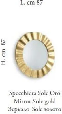 Produktbild von Spiegel Rund Gold Schlafzimmer Möbel Art déco Wandspiegel Design Italienische