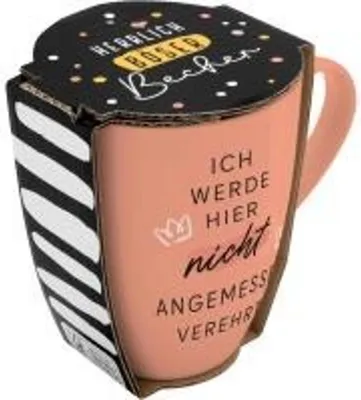 Produktbild von Tasse mit Motivdruck 'Ich werde hier nicht angemessen verehrt!', mit Banderole
