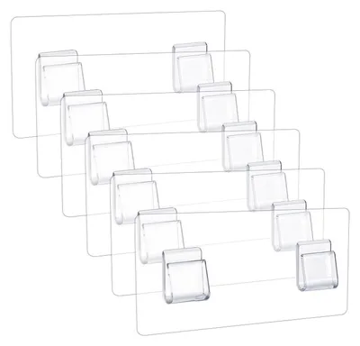 Zdjęcie produktu dla Haczyki do półek prysznicowych, zamienne, 6 sztuk, przezroczyste, 14 x 6 cm, PVC, wodoodporne