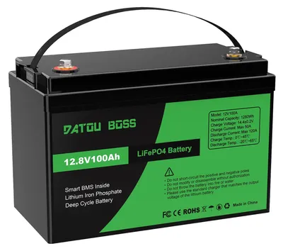 Immagine prodotto di Batteria LiFePO4 da 12 V - 100 Ah a ciclo profondo - BMS integrato - Fino a 8000 cicli - Per impianti solari, camper, barche, inverter