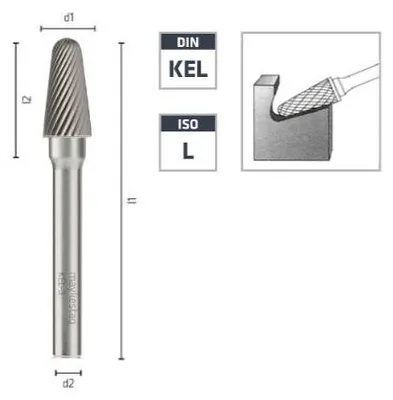 Image de Fraise Rotative HM Tige Cylindrique Forme Bout Arrondi - Aciers, Inox D. 6 x Lt. 48 x Lu. 18 x Q. 3 mm - Diamwood