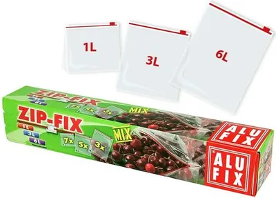 Produktbild von 30x ALUFIX Tiefkühlsäcke Haushaltsäcke mit Zipp 1liter 3liter und 6liter