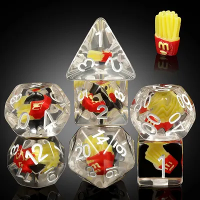 Immagine prodotto di Set di 7 dadi poliedrici per Dungeons & Dragons, con sacchetto in velluto