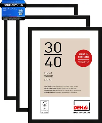 Obrázok produktu pre DEHA Design rám obrazu Fontana (sada 3 ks), 30x40 cm, čierne drevo