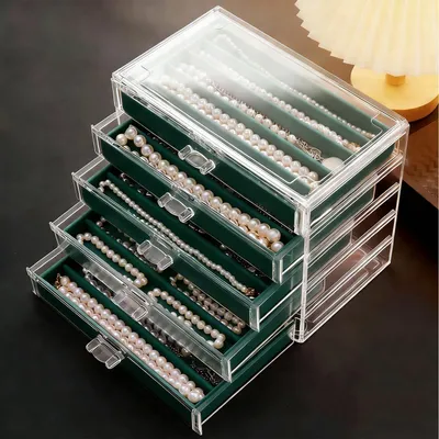 Immagine prodotto di Organizzatore in acrilico per collane, con 5 cassetti
