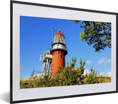 Produktbild von MuchoWow® MuchoWow® Gerahmtes Poster Leuchtturm auf Vlieland 40x30 cm - Poster mit zchwarzem Bilderrahmen - Bilderrahmen - Poster im Rahmen