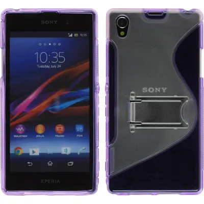 Produktbild von PhoneNatic Case kompatibel mit Sony Xperia Z1 - lila Silikon Hülle  + 2 Schutzfolien