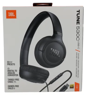 Obrázok produktu pre JBL Tune 530C USB C, Kábel, Hudba / bežné, 20 - 40000 Hz, 143 g, Slúchadlá s mikrofónom, Čierna