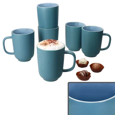 Obrázek produktu pro Ritzenhoff 6x hrnky na kávu Jasper 250ml H10.4cm Ocean blue Čajové šálky 6 osob