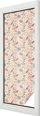 Obrázek produktu pro Vitrážová fólie na okno - 146x50 cm - vitrážový vzor - neprůhledná dekorativní fólie na ochranu soukromí - samolepicí, UV ochrana - květinová výzdoba