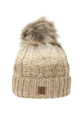 Zdjęcie produktu dla Kobieta Pompon z Ombre Ciepła Wełniana czapka | One Size