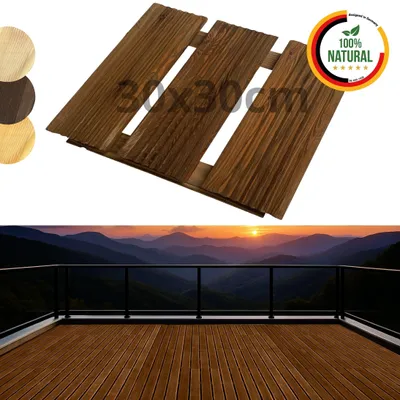 Obrázok produktu pre Floranica drevená terasová dlaždica masív smrekovec 30x30 cm hnedá impregnácia terasové dlaždice balkón drevené stupačky