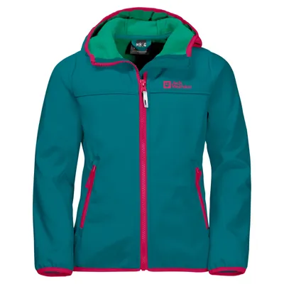 Produktbild von Jack Wolfskin Fourwinds Softshell-Kinderjacke, blau, mit Kapuze, 92