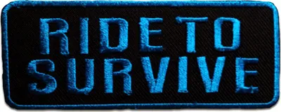 Produktbild von Ride To Survive Biker - Aufnäher, Bügelbild, Aufbügler, Applikationen, Patches, Flicken, Zum Aufbügeln, Größe: 9,5 x 3,8 cm